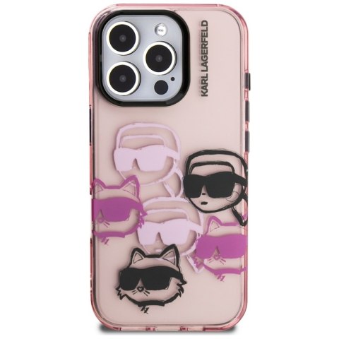 Karl Lagerfeld IML Multi K&C Head Pattern - Etui iPhone 16 Pro Max (różowy) Karl Lagerfeld IML Multi K&C Head Pattern - Etui iPhone 16 Pro Max (różowy)