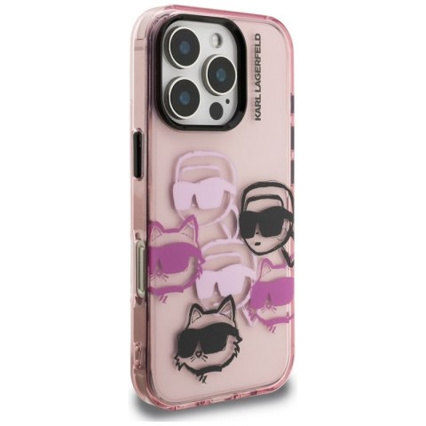 Karl Lagerfeld IML Multi K&C Head Pattern - Etui iPhone 16 Pro Max (różowy) Karl Lagerfeld IML Multi K&C Head Pattern - Etui iPhone 16 Pro Max (różowy)