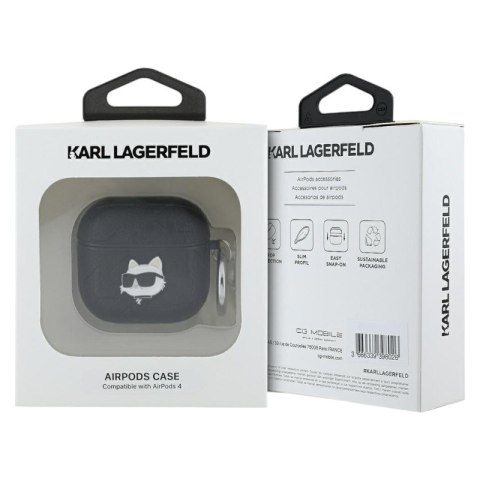 Karl Lagerfeld Monogram Choupette Head - Etui AirPods 4 (czarny) Karl Lagerfeld Monogram Choupette Head - Etui AirPods 4 (czarny)