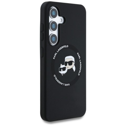 Karl Lagerfeld Silicone Double Heads And Circle MagSafe - Etui Samsung Galaxy S25 (czarny) Karl Lagerfeld Silicone Double Heads And Circle MagSafe - Etui Samsung Galaxy S25 (czarny)