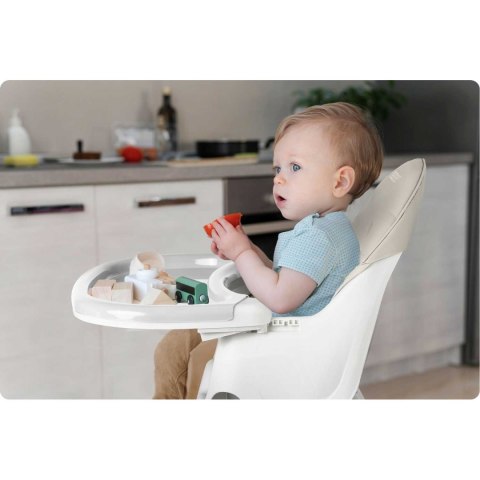 Krzesełko do karmienia ze stolikiem + śliniaczek Milo Ricokids szary Krzesełko do karmienia ze stolikiem + śliniaczek Milo Ricokids szary