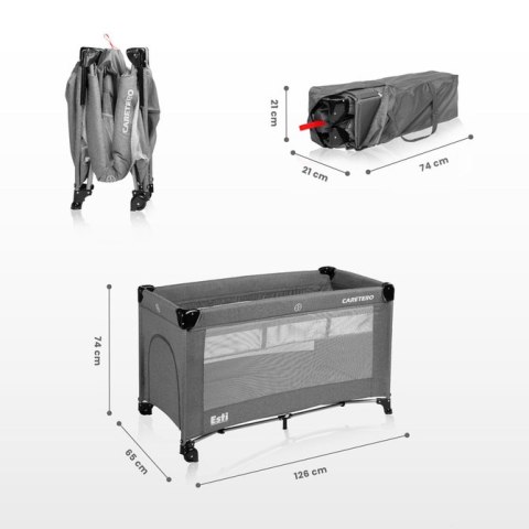 ŁÓŻECZKO TURYSTYCZNE ESTI Z OPUSZCZANYM BOKIEM BLACK