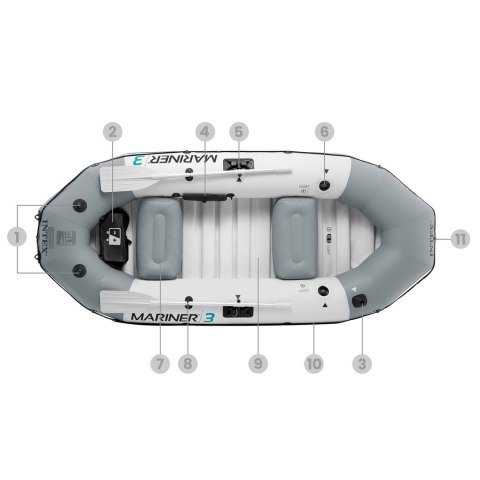 Ponton Mariner 3 wiosła + pompka 297 x 127 x 46 cm INTEX 68373 Ponton Mariner 3 wiosła + pompka 297 x 127 x 46 cm INTEX 68373