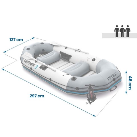Ponton Mariner 3 wiosła + pompka 297 x 127 x 46 cm INTEX 68373 Ponton Mariner 3 wiosła + pompka 297 x 127 x 46 cm INTEX 68373