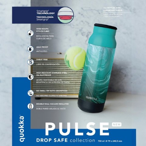 Quokka Pulse - Butelka termiczna ze stali nierdzewnej 700 ml Drop Safe (Black) Quokka Pulse - Butelka termiczna ze stali nierdzewnej 700 ml Drop Safe (Black)
