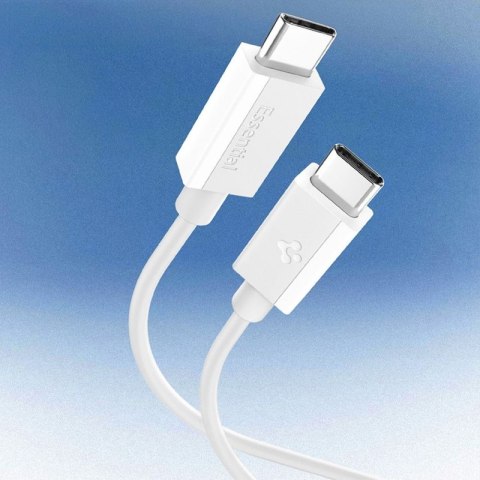 Spigen EB6020CC Essential - Kabel USB-C do USB-C PD 60W 2m (Biały) Spigen EB6020CC Essential - Kabel USB-C do USB-C PD 60W 2m (Biały)