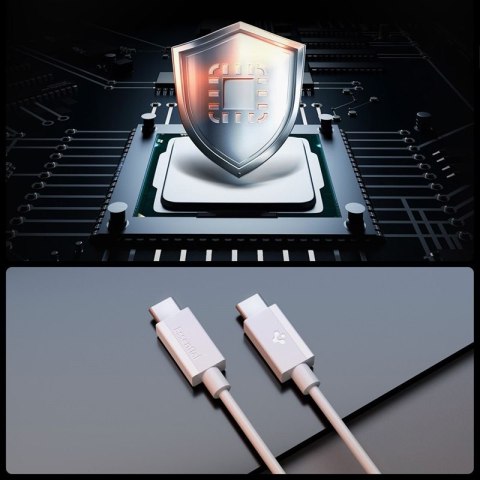 Spigen EB6020CC Essential - Kabel USB-C do USB-C PD 60W 2m (Biały) Spigen EB6020CC Essential - Kabel USB-C do USB-C PD 60W 2m (Biały)