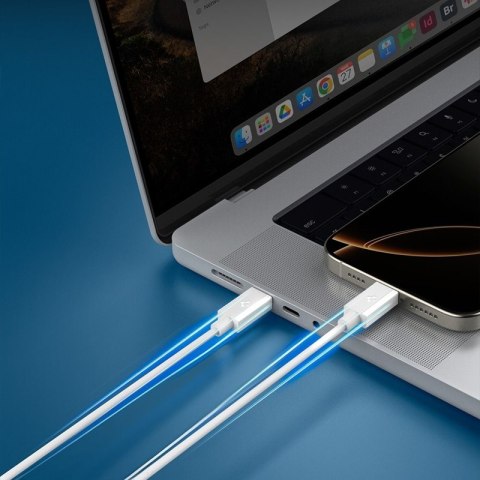 Spigen EB6020CC Essential - Kabel USB-C do USB-C PD 60W 2m (Biały) Spigen EB6020CC Essential - Kabel USB-C do USB-C PD 60W 2m (Biały)