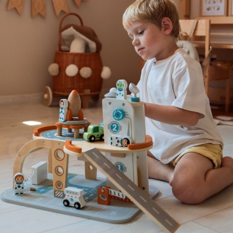TOOKY TOY Drewniany Kosmiczny Parking Stacja Kosmiczna TOOKY TOY Drewniany Kosmiczny Parking Stacja Kosmiczna