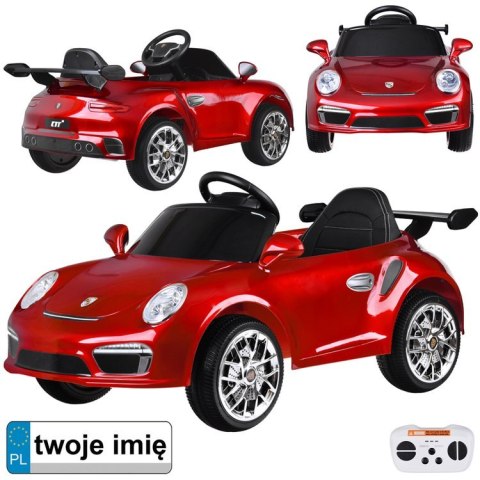 Autko elektryczne na akumulator czerwone Porsche RUF CTR3 + pilot PA0327 Autko elektryczne na akumulator czerwone Porsche RUF CTR3 + pilot PA0327
