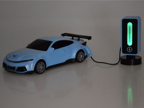 Autko + stacja ładowania Samochód elektryczny kolorowe światła RC0687 Autko + stacja ładowania Samochód elektryczny kolorowe światła RC0687