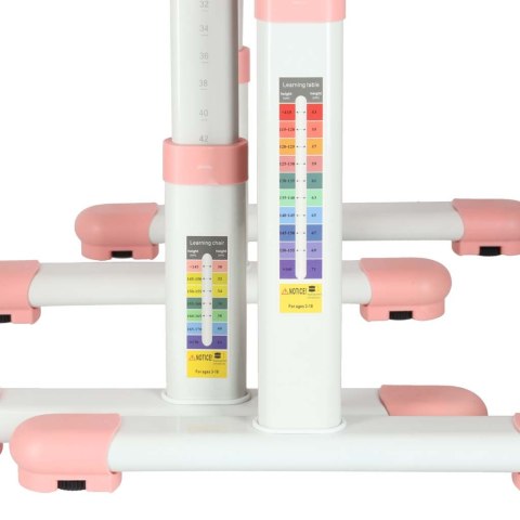Biurko dziecięce szkolne regulowane krzesło lampka LED USB różowe Biurko dziecięce szkolne regulowane krzesło lampka LED USB różowe