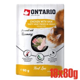 ONTARIO Herb kurczak z szynka, ryz, rozmaryn w sosie opak. 18x80g (213-35340)