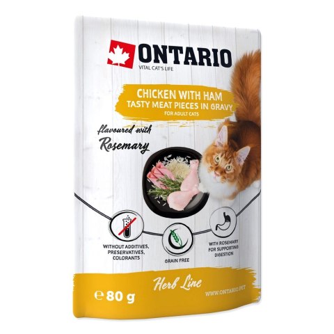 ONTARIO Herb kurczak z szynka, ryz, rozmaryn w sosie opak. 18x80g (213-35340) ONTARIO Herb kurczak z szynka, ryz, rozmaryn w sosie opak. 18x80g (213-35340)
