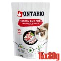 ONTARIO saszetka Kurczak i kraby w rosole opak. 15x80g (213-30330)