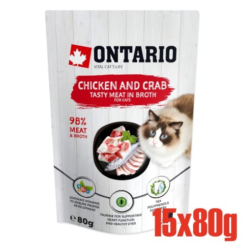 ONTARIO saszetka Kurczak i kraby w rosole opak. 15x80g (213-30330) ONTARIO saszetka Kurczak i kraby w rosole opak. 15x80g (213-30330)