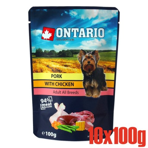 ONTARIO saszetka wieprzowina z Kurczakiem w rosole opak. 10x100g (214-30620) ONTARIO saszetka wieprzowina z Kurczakiem w rosole opak. 10x100g (214-30620)