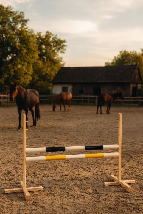 Przeszkoda skokowa do Hobby Horse 120cm, dwie belki - czarna i żółta