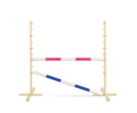 Przeszkoda skokowa do Hobby Horse 120cm, dwie belki - różowa i niebieska