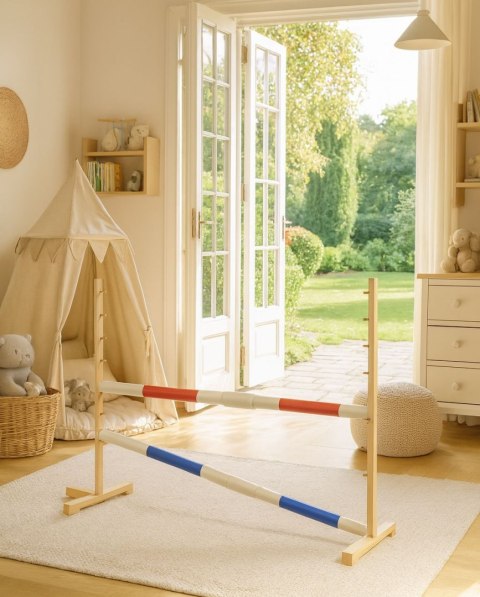 Przeszkoda skokowa do Hobby Horse 160cm, h-120 cm, dwie belki - czerwona i niebieska