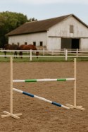 Przeszkoda skokowa do Hobby Horse 160cm, h-120 cm, dwie belki zielona i niebieska