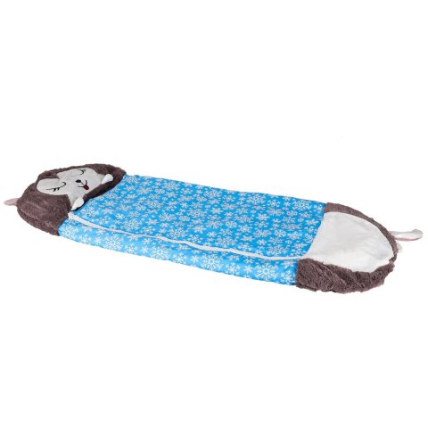 Śpiwór do spania dla dzieci turystyczny poduszka 2w1 135x50cm niebieski Śpiwór do spania dla dzieci turystyczny poduszka 2w1 135x50cm niebieski