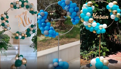 Stelaż do dekoracji z balonów, okrągły stojak 78cm na sztycy Stelaż do dekoracji z balonów, okrągły stojak 78cm na sztycy