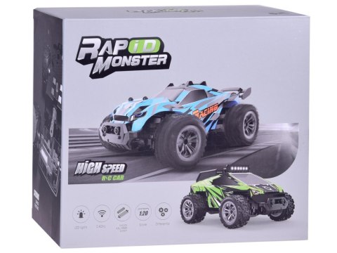 Autko zdalnie sterowane RAPID MONSTER na pilota + podświetlenie RC0682 Autko zdalnie sterowane RAPID MONSTER na pilota + podświetlenie RC0682