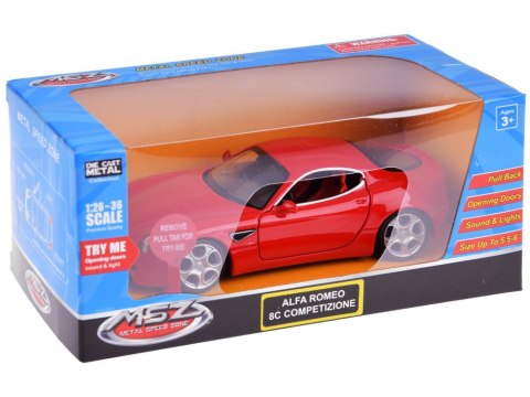 Auto metalowe model Alfa Romeo 8C Competizione skala 1:32 światła ZA4607 Auto metalowe model Alfa Romeo 8C Competizione skala 1:32 światła ZA4607