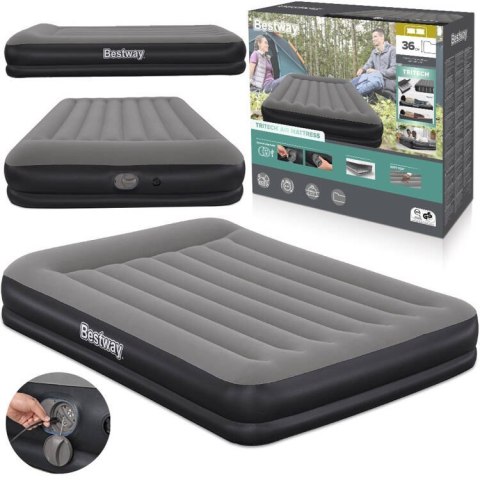 Bestway dmuchany Materac Tritech z wbudowaną pompką USB 152x203cm 671BU Bestway dmuchany Materac Tritech z wbudowaną pompką USB 152x203cm 671BU