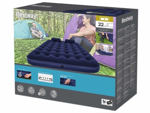 Bestway Materac dmuchany welur 203x152 cm 67374 Bestway Materac dmuchany welur 203x152 cm 67374