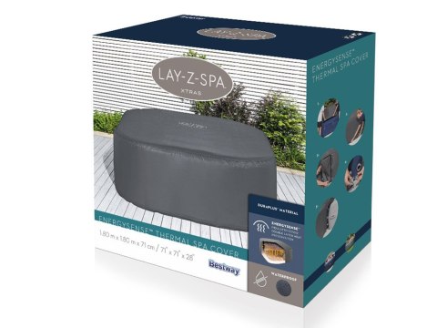Bestway Pokrywa termiczna pokrowiec ENERGYSENSE do Lay-Z-Spa 180cm 60319 Bestway Pokrywa termiczna pokrowiec ENERGYSENSE do Lay-Z-Spa 180cm 60319