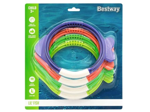 Bestway kolorowe Rybki zabawki do nurkowania nauki pływania 4 szt. 26009 Bestway kolorowe Rybki zabawki do nurkowania nauki pływania 4 szt. 26009