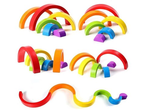 Drewniana układanka edukacyjna Montessori kolorowa tęcza + zadania ZA5328 Drewniana układanka edukacyjna Montessori kolorowa tęcza + zadania ZA5328