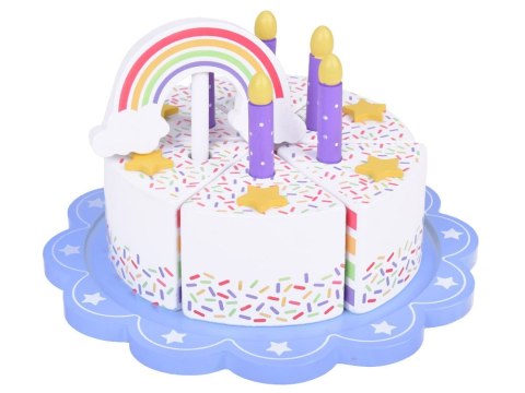 Drewniany Kolorowy Tort urodzinowy do krojenia Zabawa w Urodziny ZA5386 Drewniany Kolorowy Tort urodzinowy do krojenia Zabawa w Urodziny ZA5386