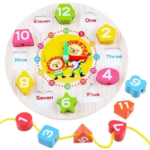 Drewniany edukacyjny Zegar z sorterem ZA3608 Drewniany edukacyjny Zegar z sorterem ZA3608