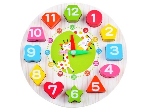 Drewniany edukacyjny Zegar z sorterem ZA3608 Drewniany edukacyjny Zegar z sorterem ZA3608
