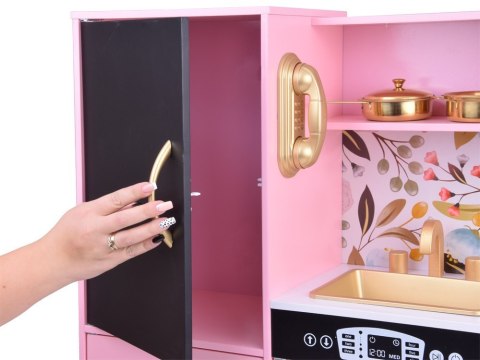 Duża Kuchnia drewniana dla dzieci retro lodówka piekarnik kostkarka ZA5268 Duża Kuchnia drewniana dla dzieci retro lodówka piekarnik kostkarka ZA5268