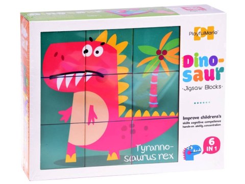 Duże Klocki Dinozaury układanka 6 obrazków ZA4729 Duże Klocki Dinozaury układanka 6 obrazków ZA4729