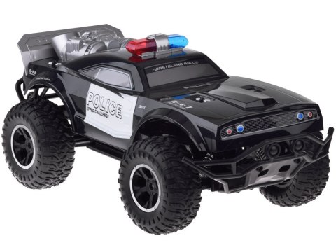 Duże auto sterowane monster truck POLICJA na pilota oświetlenie RC0626 Duże auto sterowane monster truck POLICJA na pilota oświetlenie RC0626