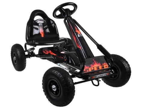 Duży gokart na pedały regulowane siedzisko pompowane koła SP0839 Duży gokart na pedały regulowane siedzisko pompowane koła SP0839