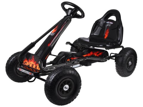Duży gokart na pedały regulowane siedzisko pompowane koła SP0839 Duży gokart na pedały regulowane siedzisko pompowane koła SP0839