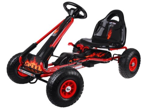 Duży gokart na pedały regulowane siedzisko pompowane koła SP0839 Duży gokart na pedały regulowane siedzisko pompowane koła SP0839