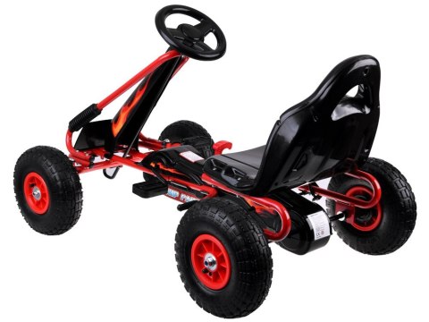 Duży gokart na pedały regulowane siedzisko pompowane koła SP0839 Duży gokart na pedały regulowane siedzisko pompowane koła SP0839