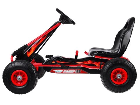 Duży gokart na pedały regulowane siedzisko pompowane koła SP0839 Duży gokart na pedały regulowane siedzisko pompowane koła SP0839