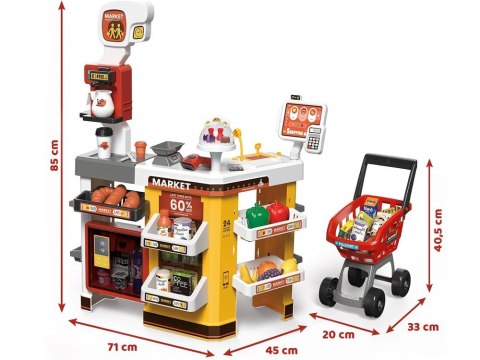 Duży sklep supermarket cukiernia kawiarenka + wózek akcesoria ZA4638 Duży sklep supermarket cukiernia kawiarenka + wózek akcesoria ZA4638