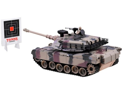 Duży zdalnie sterowany CZOŁG US M1A2 na pilota strzela 1:18 RC0252MO Duży zdalnie sterowany CZOŁG US M1A2 na pilota strzela 1:18 RC0252MO