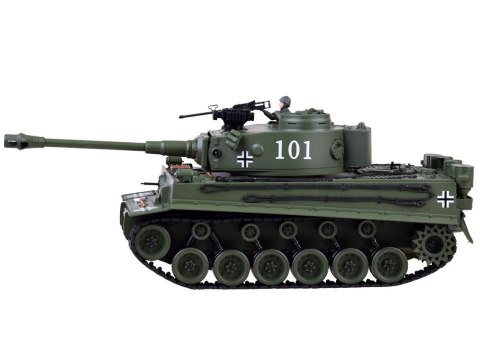 Duży zdalnie sterowany CZOŁG na pilota German Tiger 45cm strzela RC0252ZI Duży zdalnie sterowany CZOŁG na pilota German Tiger 45cm strzela RC0252ZI