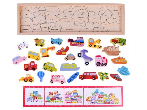 Duży zestaw POJAZDY 27ele alfabet literki Puzzle drewniane ZA4747 Duży zestaw POJAZDY 27ele alfabet literki Puzzle drewniane ZA4747