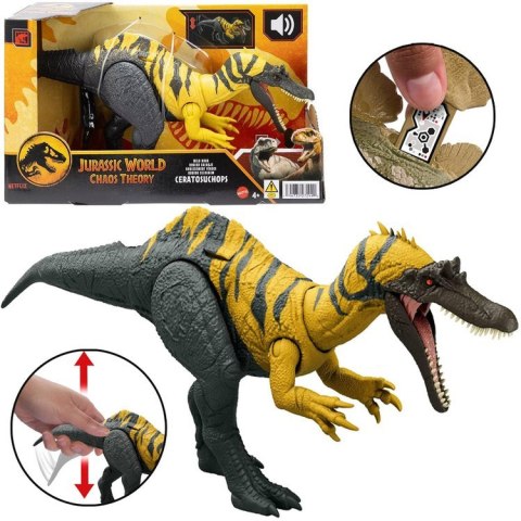 Figurka dinozaur Ceratosuchops Jurassic World dziki ryk ruchome ele ZA6058 Figurka dinozaur Ceratosuchops Jurassic World dziki ryk ruchome ele ZA6058